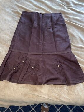 Style & Co. Midi Skirt with Floral Appliqué